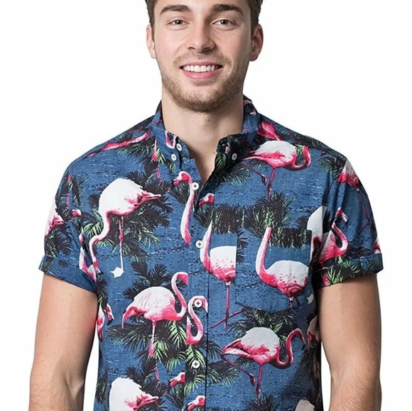 Brooklyn Industries Other - 🆕️ Brooklyn Athletics navy flamingo button down